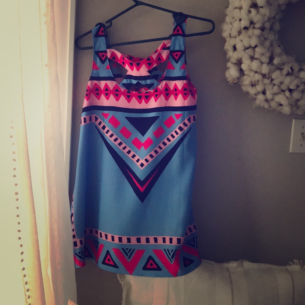 Aztec print mini dress